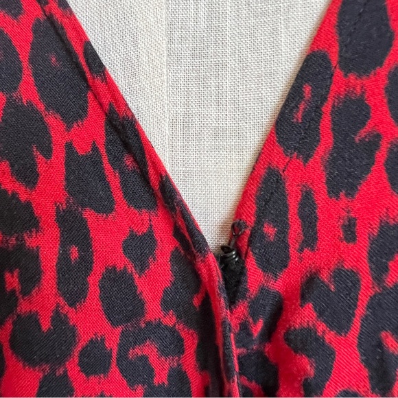 IRO Boina Animal Print Wrap Dress in Red and Black Size 34/XS - Picture 3 of 9